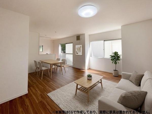 大在中央　中古の居間・リビング|※本画像はCGで作成しており、実際に現地に家具は置かれておりません。また、価格に家具は含まれておりません。画像と現状が異なる場合は現状を優先します。
