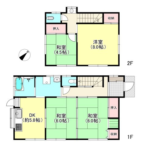 【 売主 】横浜市南区六ツ川4丁目　戸建の間取り