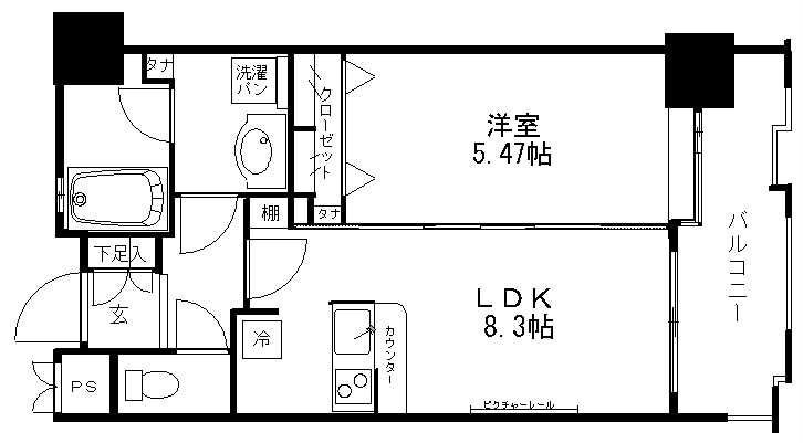 アスピーテ渡辺通の間取り