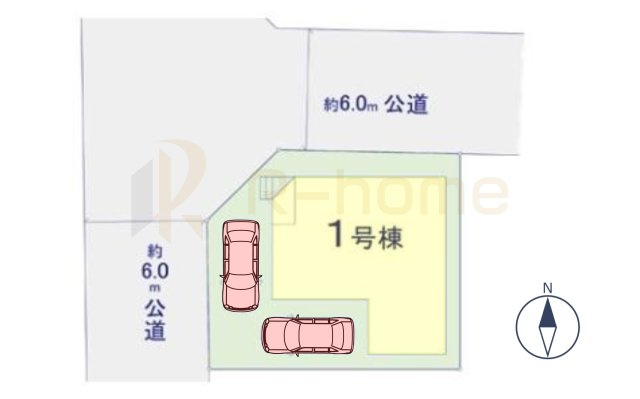 つくばみらい市紫峰ケ丘1期　新築戸建て　1号棟の区画図|大きなお買い物だからこそ、メリット・デメリットを伝えさせて頂きます。
R-homeにお任せください♪