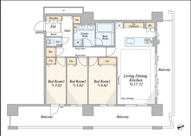 【間取り】 | ★仲介手数料無料★パークタワー品川ベイワード（品川駅が徒歩圏内のタワーレジデンス）
