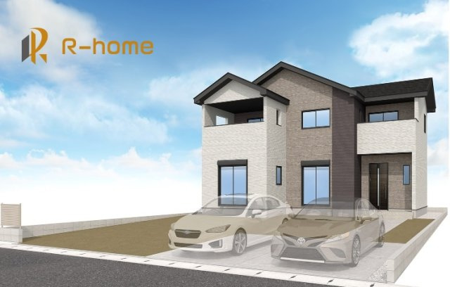 つくばみらい市谷井田9期　新築戸建て　1号棟の外観パース|2026年2月完成予定！近隣の同仕様完成物件をご見学いただけます♪