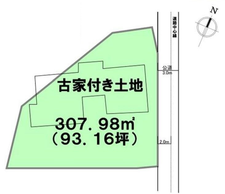 高台　開放感ある眺望　スローライフの土地図|変形地