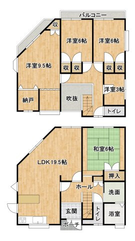 柳川三橋町柳河貸家の間取り
