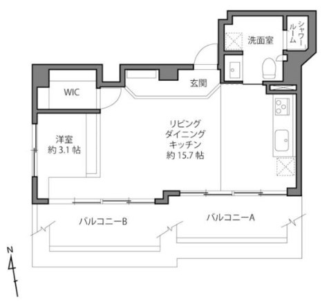 【間取り】 | グレイス高田馬場 | 南向きのお部屋なので、陽当たり・通風良好です！