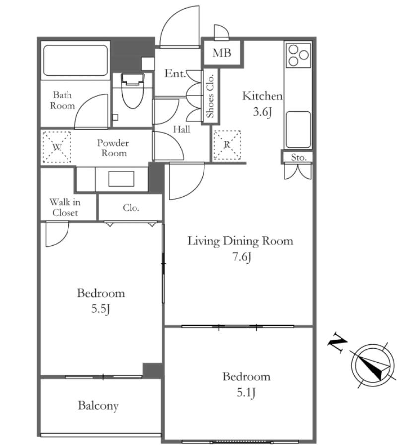 ミリアレジデンス乃木坂の間取り