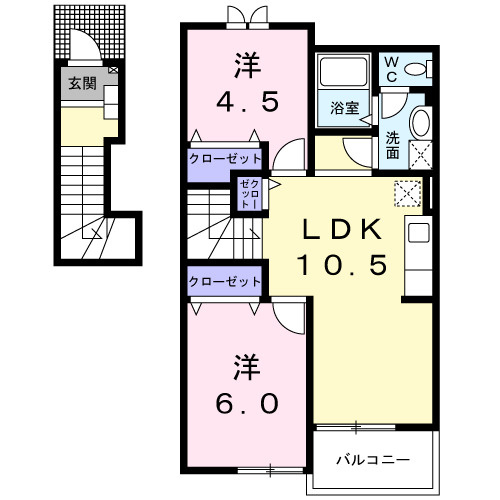 カーサ・ローマＡの間取り