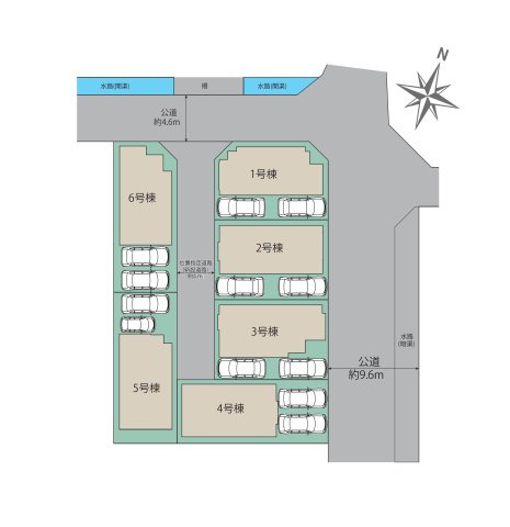 福岡市西区横浜1丁目第1-6棟（5号棟）の区画図|配置図（5号棟）