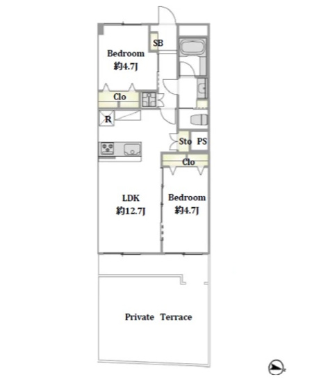 【間取り】 | ★仲介手数料無料★用賀ガーデンフラッツ（新規フルリノベーション物件）