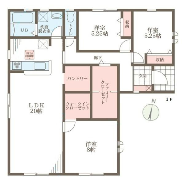 リーブルガーデン萱野 １号棟 ／新築一戸建の間取り