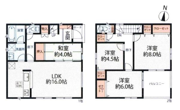 岡崎市奥殿町・中古戸建の間取り|間取り図です