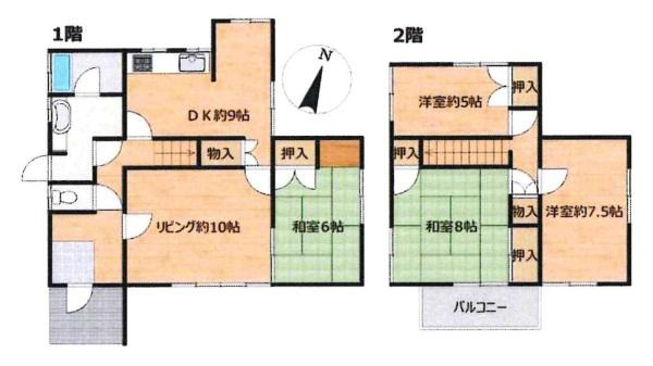 岡崎市本宿町・中古戸建の間取り|間取り図です