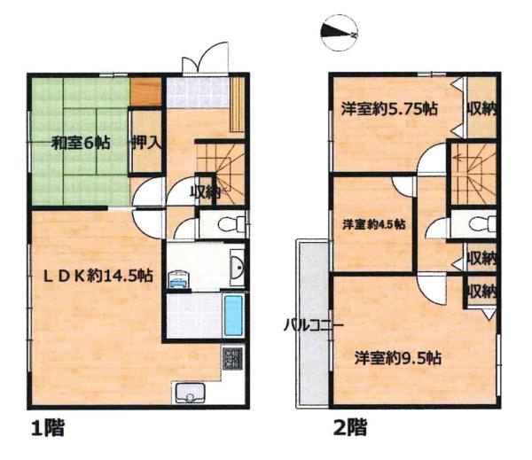 岡崎市藤川台1丁目・中古戸建の間取り|間取り図です