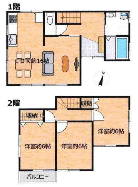 岡崎市伊賀町3丁目・中古戸建の間取り|間取り図です