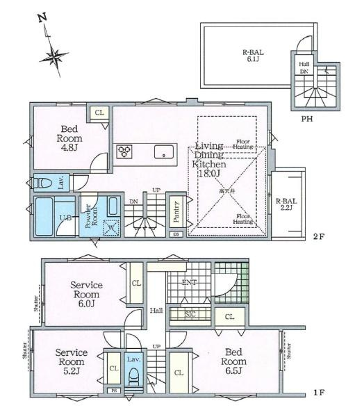 横浜市神奈川区西寺尾３丁目の新築一戸建の間取り