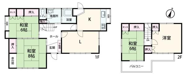 横浜市瀬谷区阿久和西２丁目の中古一戸建の間取り