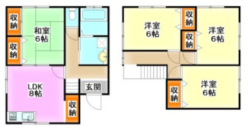 【間取り】 | 石川メゾネット | 4LDKで大家族にも◎各部屋に収納があります