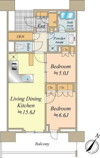 16階建て5階部分 南東向き 