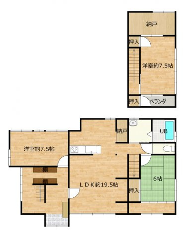 東御市海善寺　中古住宅の間取り