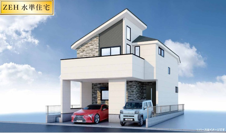 練馬区石神井台5丁目　新築一戸建　西武新宿線　上石神井の外観パース