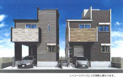 茅ヶ崎市萩園2期　新築戸建全2棟　2号棟の外観パース