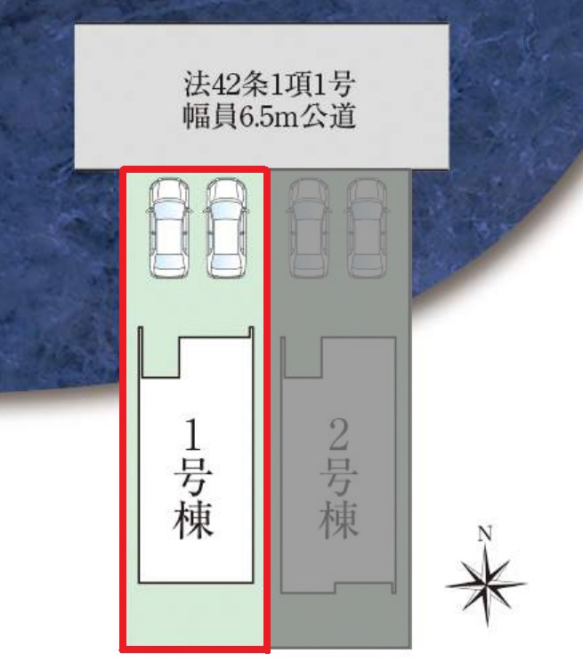 【仲介手数料無料／名古屋市港区】名古屋市第4港区当知　ファーストタウン　新築戸建　1号棟の区画図