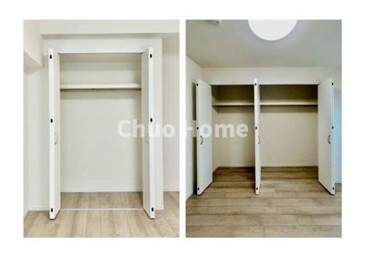 【収納】 | ニューハイツ中川 | 居室にはクローゼットを完備し、自由度の高い家具の配置が叶うシンプルな空間です。お子様の成長と必要になる子供部屋を与えるにはぴったりの間取りですね。