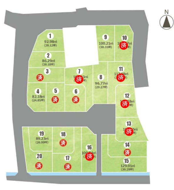 【価格改定】向日市上植野町御妙林の地図|全20区画