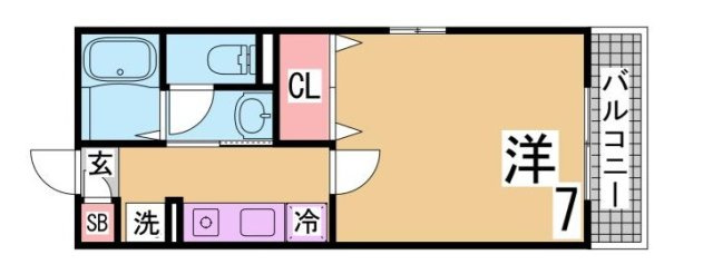 神戸市長田区松野通２丁目のアパートの間取り
