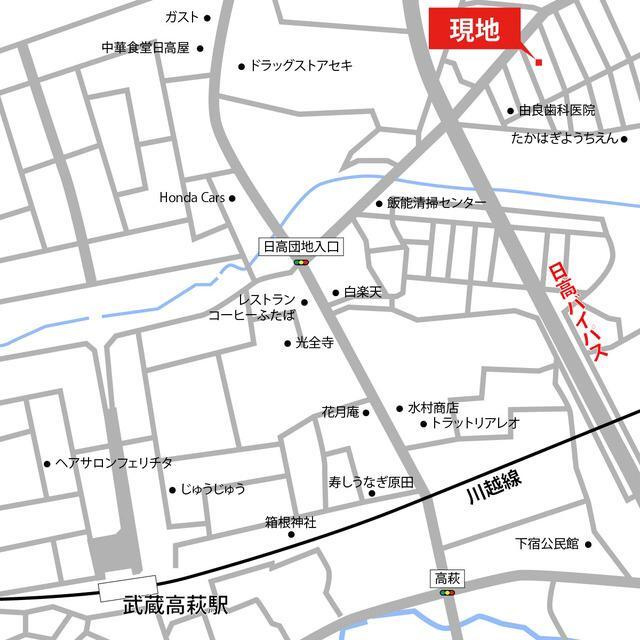 日高市高萩東１丁目のアパートの地図