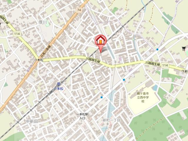 鶴ヶ島市大字下新田のアパートの地図