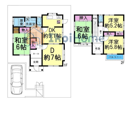 神戸市西区天が岡　中古戸建の間取り|●年中無休：当日予約可●吹抜けがあり開放的な間取りです！1階にはLDKとは離れた和室がございます！
