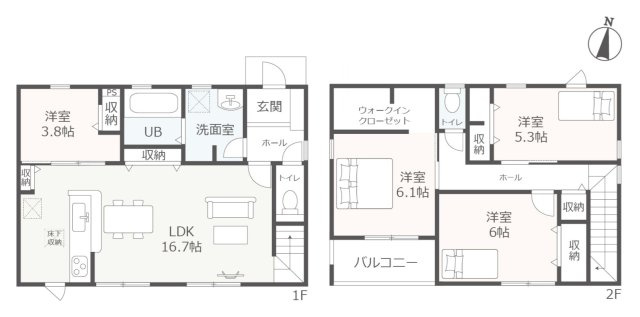 【仲介手数料無料／愛西市】愛西市大井町宮新田　リーブルガーデン　新築戸建　
