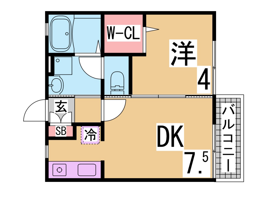 神戸市長田区長田町６丁目のアパートの間取り