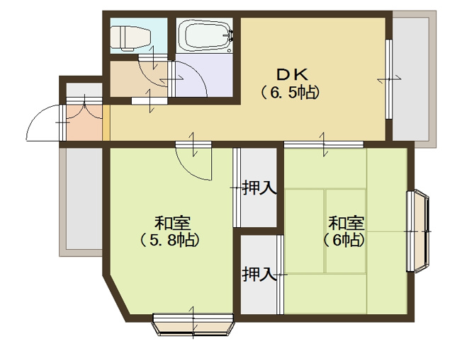 【間取り】 | ハイツ二美園