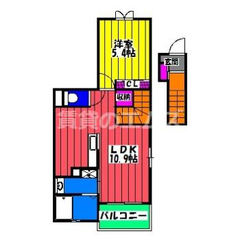 【間取り】 | サンコー西月隈Ａ | パークコート空港西Ａの間取り