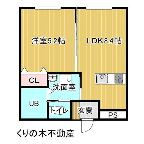 【間取り】 | リュヌ・ド・ミエル | 1LDKの間取りです