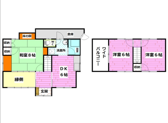  焼山中央3丁目貸家の間取り