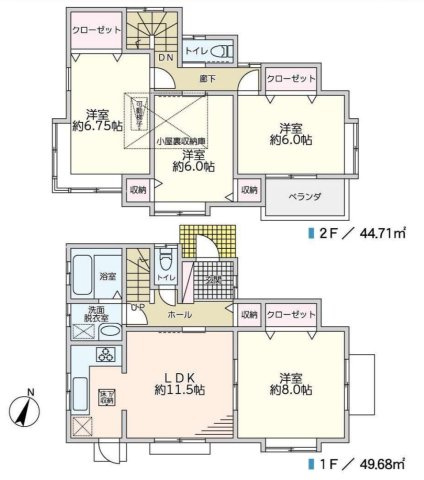 横浜市保土ケ谷区上星川2丁目　中古戸建【仲介手数料無料】の間取り