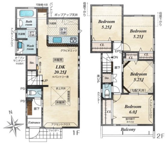 【間取り】 | 西東京市住吉町4丁目　全2棟　1号棟 | 西東京市住吉町4丁目　全2棟　1号棟