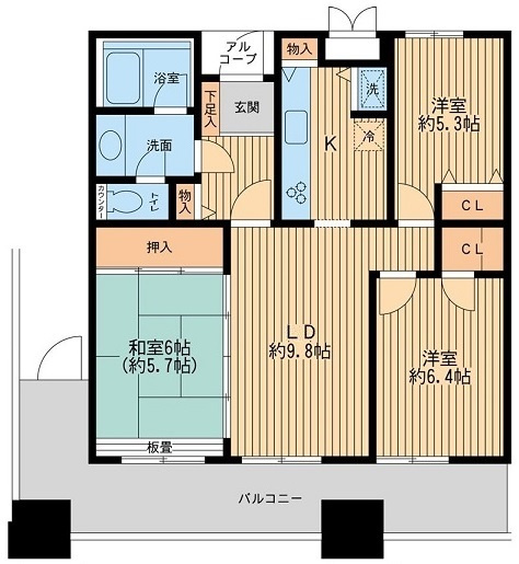墨田区堤通１丁目の賃貸マンションの間取り