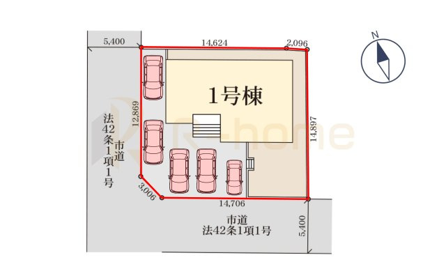 第2石岡市茨城　新築戸建て　1号棟の区画図|大きなお買い物だからこそ、メリット・デメリットを伝えさせて頂きます。
R-homeにお任せください♪