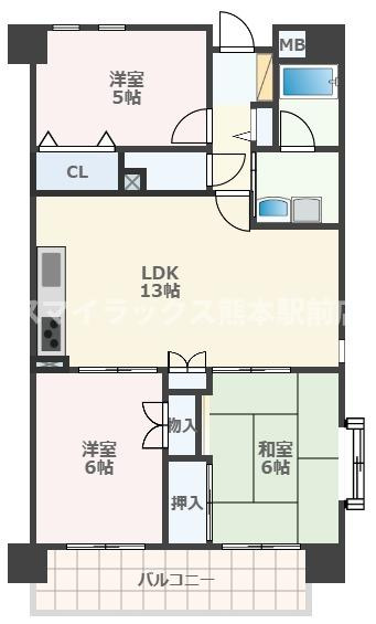 朝日プラザ紺屋町の間取り
