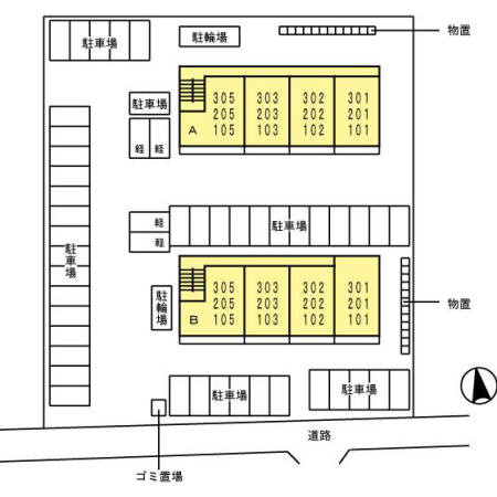 スリー・スター Ⅴ号館 Ａの区画図