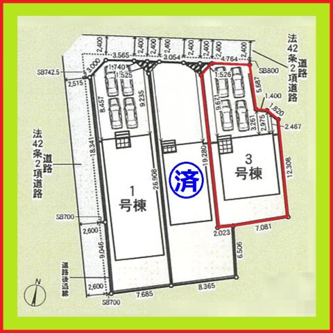 あま市篠田小塚の新築一戸建の区画図|◇３号棟◇