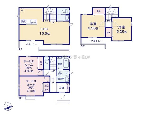 《仲介手数料無料》見沼区東大宮６丁目68-7新築一戸建てハートフルタウンの間取り