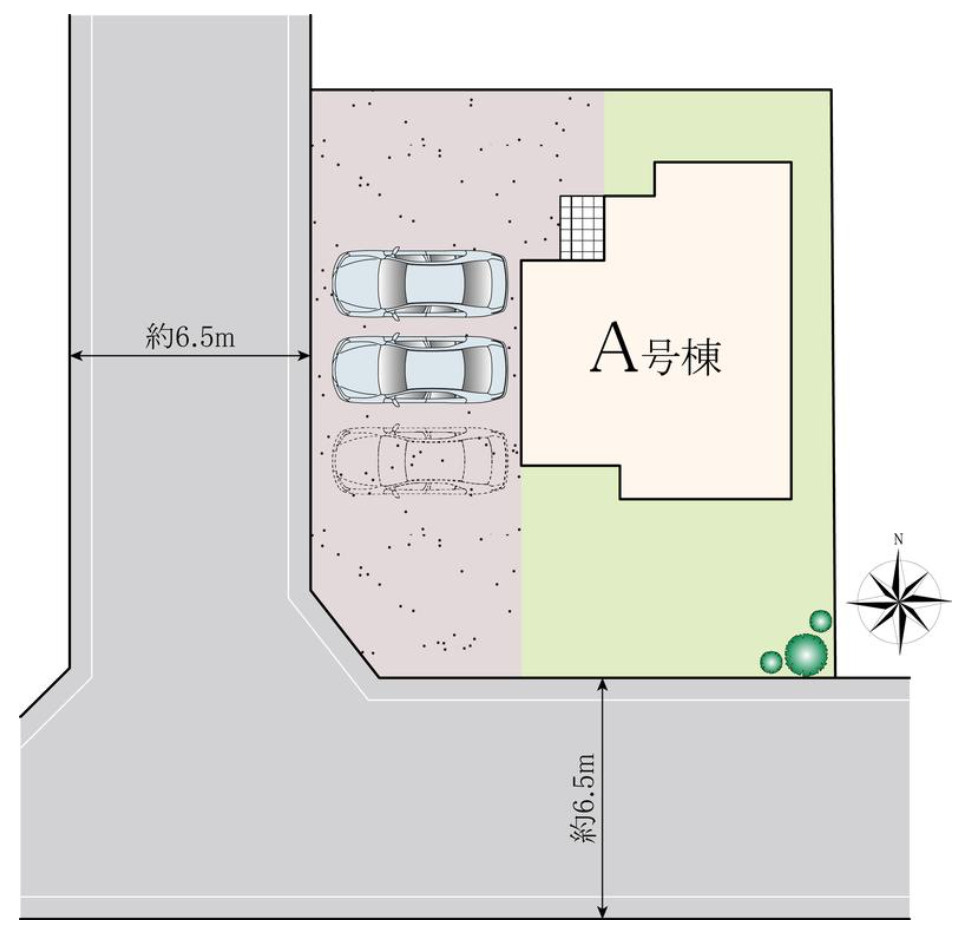 横浜市栄区桂台南2丁目 新築戸建て【仲介手数料無料】カースペース3台の区画図