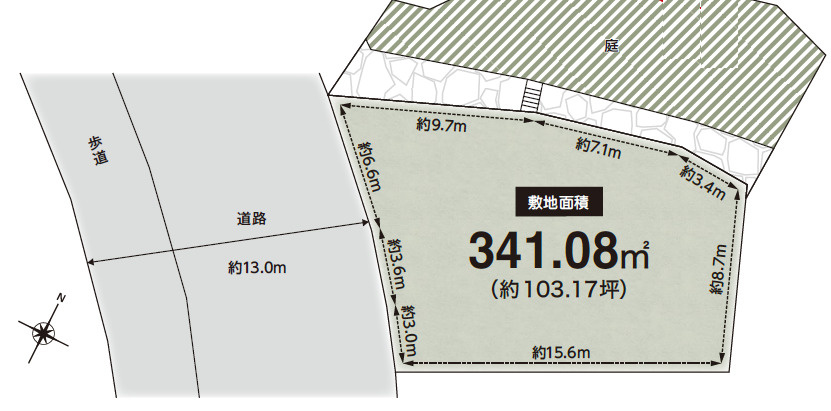 箕面市粟生間谷西２丁目　土地の土地図