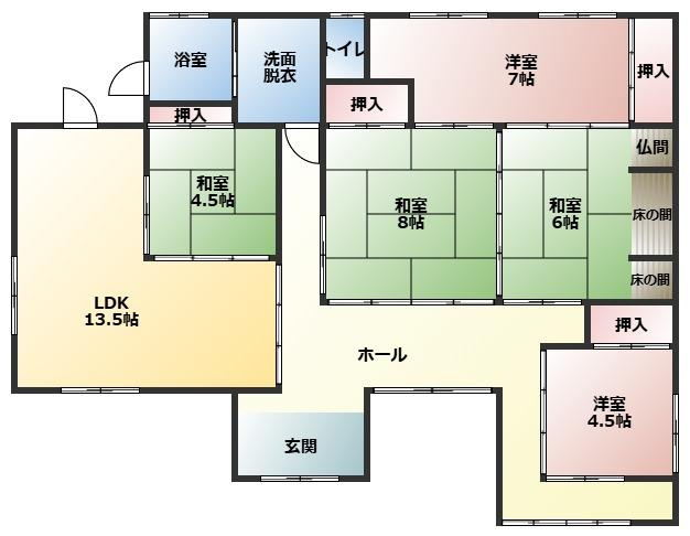 都城市高城町石山の中古一戸建の間取り