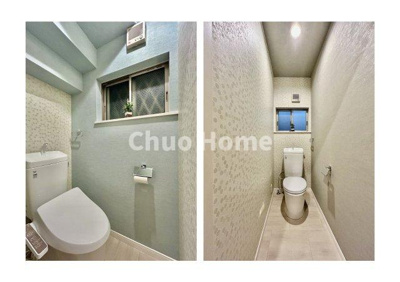 【トイレ】 | 荒川区東尾久2丁目中古住宅 | 【トイレ×2】温水洗浄便座機能付きトイレ。温水洗浄便座は清潔にお使いいただくための大切なアイテムです。